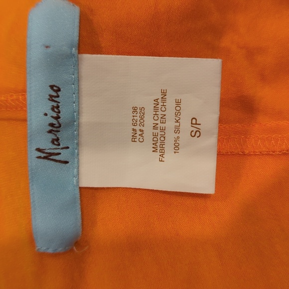 Marciano orange 100% silk halter top with embroidered eyelets - Picture 7 of 7